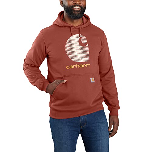 Carhartt Men's Rain Defender Loose Fit Midweight C Logo Graphic Sweatshirt, Henna, Medium von Carhartt