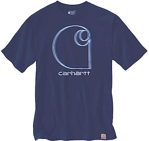 Carhartt Men's Relaxed Fit Kurzärmeliges Grafik-T-Shirt, Scout Blue Heather Gr. S von Carhartt