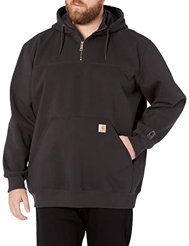 Carhartt Men's Size Rain-Defender Paxton Heavyweight Hooded Zip Mock Sweatshirt-Tall, Black, Large von Carhartt