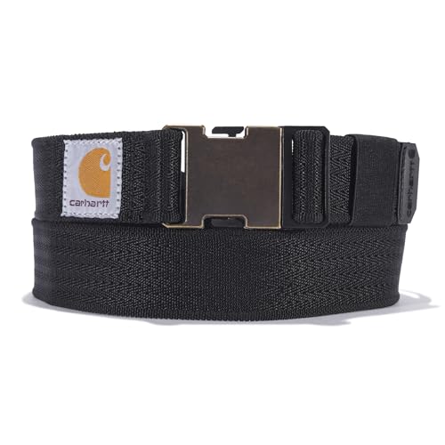 Carhartt Men's Standard, Casual Belts, Available in Multiple Styles, Colors & Sizes, Rugged Flex Nylon Webbing (Black), Large von Carhartt