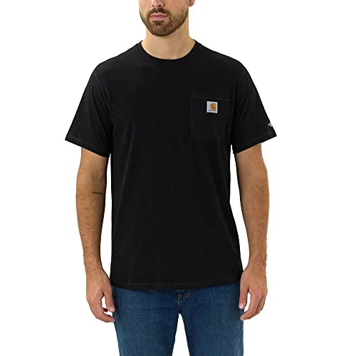 Carhartt Herren Force® Relaxed Fit, mittelschweres, kurzärmliges Pocket T-Shirt, Schwarz, S von Carhartt