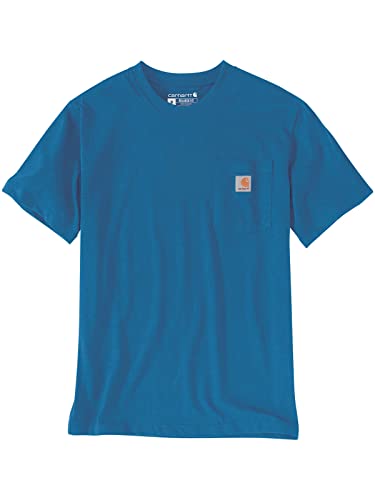 Carhartt, Herren, K87 Lockeres, schweres, kurzärmliges T-Shirt mit Tasche, Meeresblau meliert, L von Carhartt