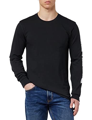 Carhartt, Herren, Lockeres, schweres, langärmliges T-Shirt mit Logo-Grafik auf dem Ärmel, Schwarz, XL von Carhartt
