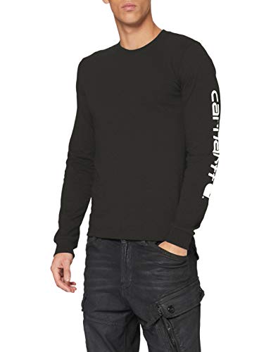 Carhartt, Herren, Lockeres, schweres, langärmliges T-Shirt mit Logo-Grafik auf dem Ärmel, Torf, M von Carhartt