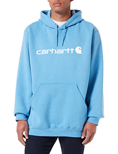 Carhartt Herren Loose Fit, mittelschweres Logo-Graphic Sweatshirt, Lagunenblau meliert, L von Carhartt