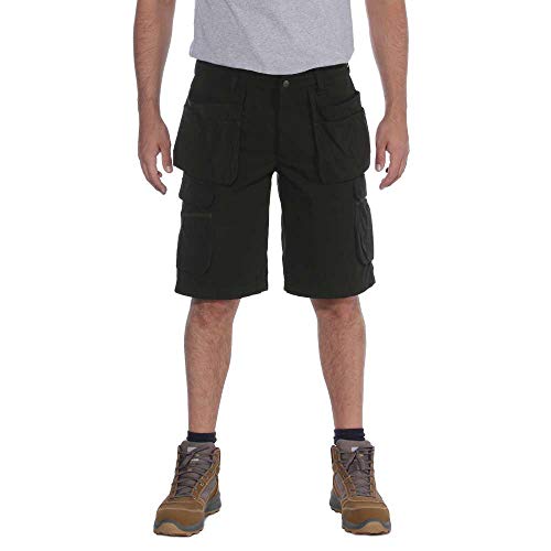 Carhartt Herren Rugged Flex® Relaxed Fit Ripstop Cargo-Arbeitsshorts mit Mehreren Taschen, Schwarz, W38 von Carhartt