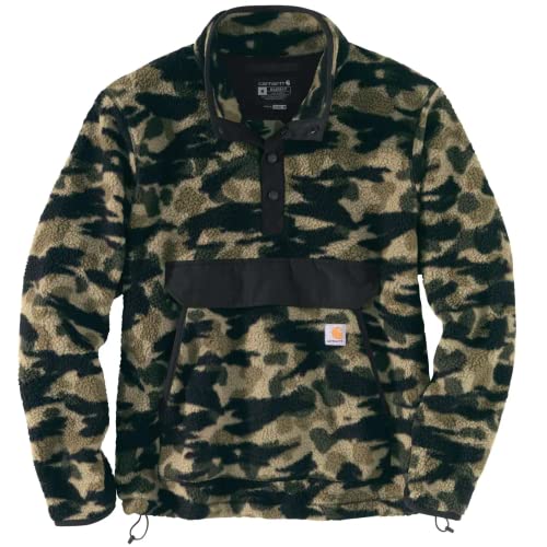 Carhartt Men's Relaxed Fit Fleece Pullover Sweater, Black BLIND Duck CAMO, XL von Carhartt