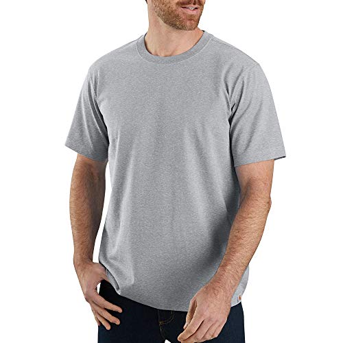 Carhartt Herren Relaxed Fit, schweres, kurzärmliges T-Shirt, Grau meliert, XS von Carhartt