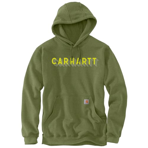 Carhartt Rain Defender Mittelgewichts-Sweatshirt mit Logo-Grafik, lockere Passform, Herren, Grün M von Carhartt