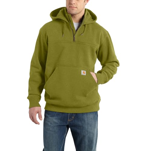 Carhartt Rain Defender Herren-Sweatshirt, lockere Passform, Schwerer Viertelreißverschluss, Dill Heather, 4X-Large von Carhartt