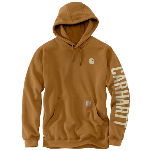 Carhartt Rain Defender Mittelgewichtspullover mit lockerer Passform und C-Grafik, Herren, Braun, XL von Carhartt