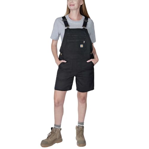 Carhartt Robuste Damen-Shorts, flexibel, lockere Passform, aus Segeltuch, Schwarz, X-Small von Carhartt