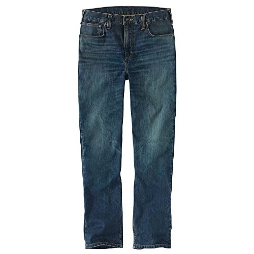 Carhartt Unisex Rugged Flex Relaxed Fit Low Rise 5-Pocket Tapered Jeans, Canyon, 33W / 34L EU von Carhartt