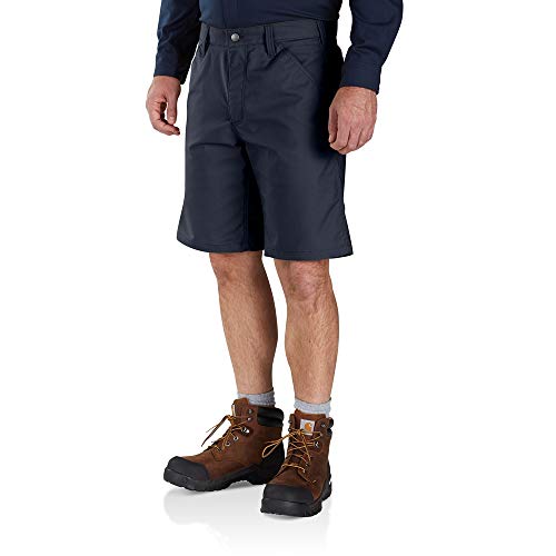 Carhartt Herren Rugged Professional™-Serie Rugged Flex® Relaxed Fit Canvas-Arbeitsshorts, Marineblau, W31 von Carhartt