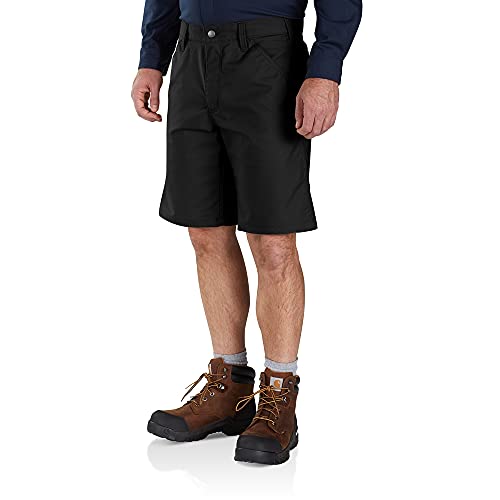 Carhartt Herren Rugged Professional™-Serie Rugged Flex® Relaxed Fit Canvas-Arbeitsshorts, Schwarz, W30 von Carhartt