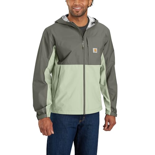 Carhartt Storm Defender Herren-Jacke, lockere Passform, leicht, verstaubar, Tender Greens/Dusty Olive, L von Carhartt