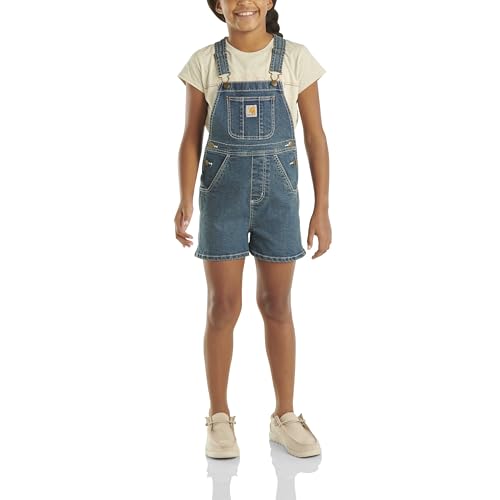 Carhartt Uni-Baby Rugged Flex Canvas Denim Shortall Overall-Shorts, Mittlere Waschung, Denimblau, 4 von Carhartt