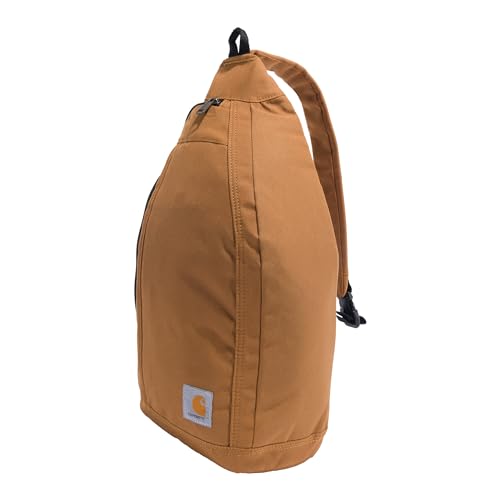 Carhartt Uni-Erwachsene Strapazierfähige Schultertasche, Seitlicher Schnalle, Tablet-hülle und Verstellbarem Riemen Sling, Crossbody-Rucksack Brown, One Size von Carhartt