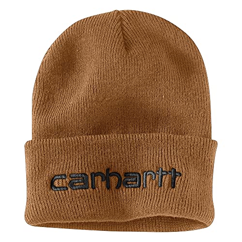 Carhartt Herren Isolierte Strickmütze mit Logo-Grafik und Umschlag, Carhartt® Braun, OFA von Carhartt