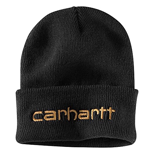 Carhartt Herren Isolierte Strickmütze mit Logo-Grafik und Umschlag, Schwarz, OFA von Carhartt