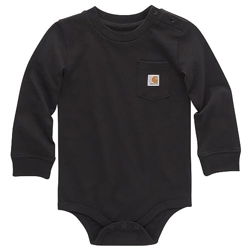 Carhartt CA5002 Kinder-Body mit langen Ärmeln und Taschen, schwarz - kaviar, 3 Months von Carhartt