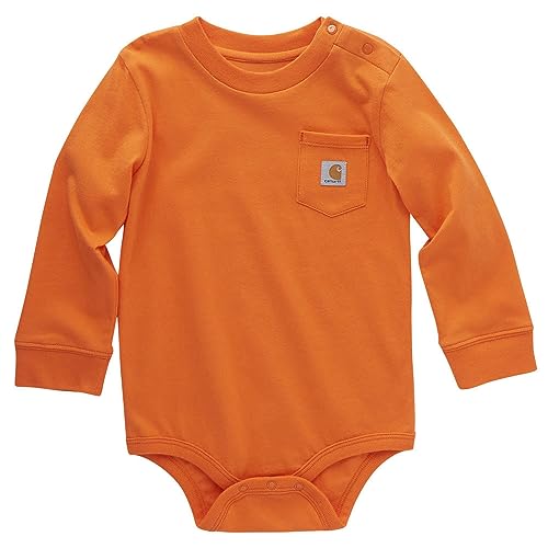Carhartt Unisex Baby Langarm Tasche Body, Exotisches Orange, 3 Monate von Carhartt