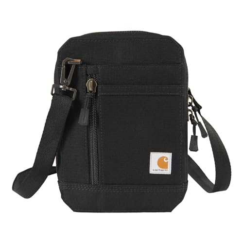 Carhartt Unisex Nylon Duck Crossbody, Wasserabweisende Geldbörse mit verstellbarem Umhängegurt Umhängetasche, Schwarz von Carhartt