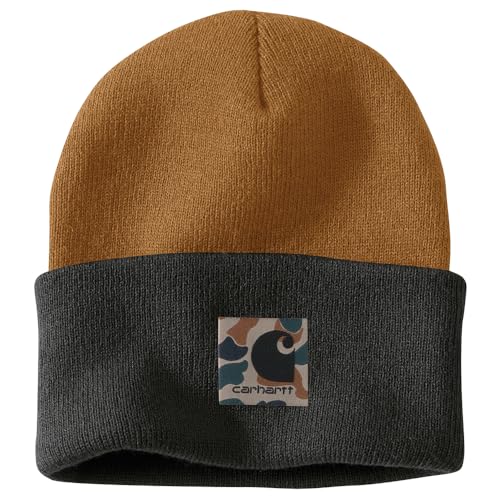 Carhartt Unisex Tarnfarbene Beanie mit Bündchen, Carhartt Brown von Carhartt