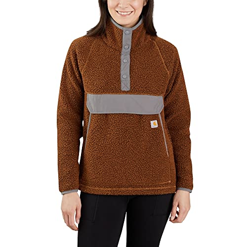 Carhartt Women's 104922 Women's Fleece Quarter Snap Front Jacket - Small - Burnt Sienna/Black Heather von Carhartt