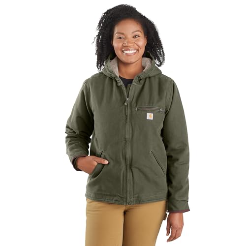 Carhartt Women's Loose Fit Washed Duck Sherpa-Lined Jacket, Basil, Medium Carhartt Women's Loose Fit Washed Duck Sherpa-Lined Jacket, Basil, Medium von Carhartt