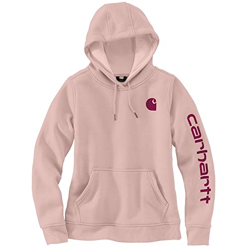 Carhartt Women's Size Relaxed Fit Midweight Logo Sleeve Graphic Sweatshirt, Ash Rose, 2X Plus von Carhartt