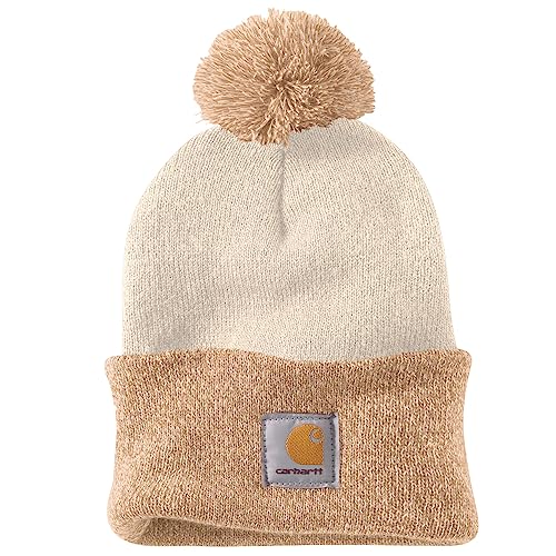 Carhartt Womens Lookout Acrylic Pom Pom Beanie Hat, Winter White von Carhartt