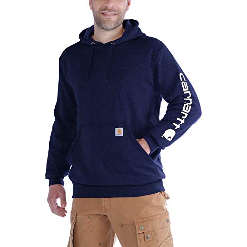 Carhartt Workwear K288 Herren-Sweatshirt mit Kapuze - Mittelschwer - Langärmelig mit Logo - New Navy - X-Large von Carhartt