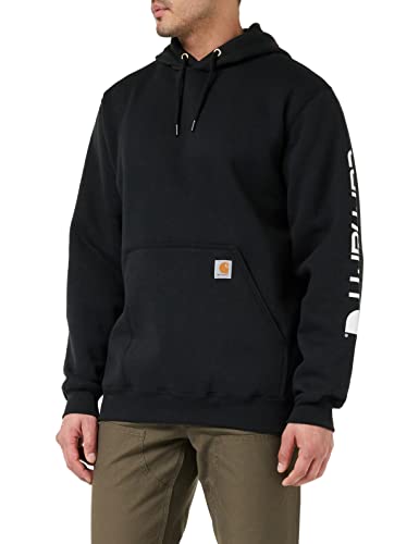 Carhartt, Herren, Weites, mittelschweres Sweatshirt mit Logo-Grafik auf dem Ärmel, Schwarz, L von Carhartt