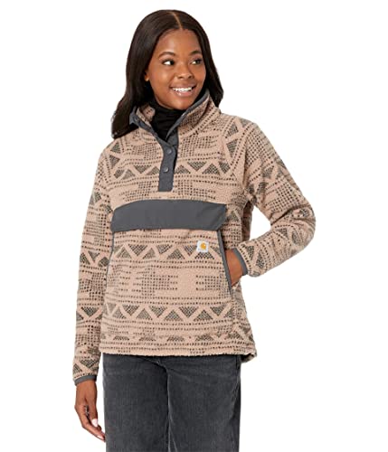 Carhartt womens Relaxed Fit Fleece Pullover Outerwear, Warm Taupe Geo Aztec, XX-Large US von Carhartt