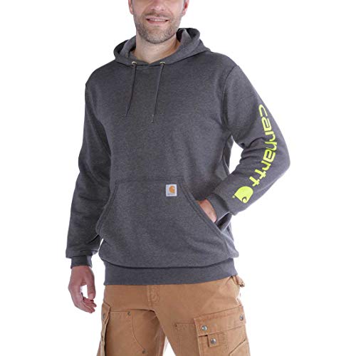 K288 Herren-Sweatshirt mit Kapuze - Mittelschwer - Langärmelig mit Logo - Carbon Heather - Small von Carhartt