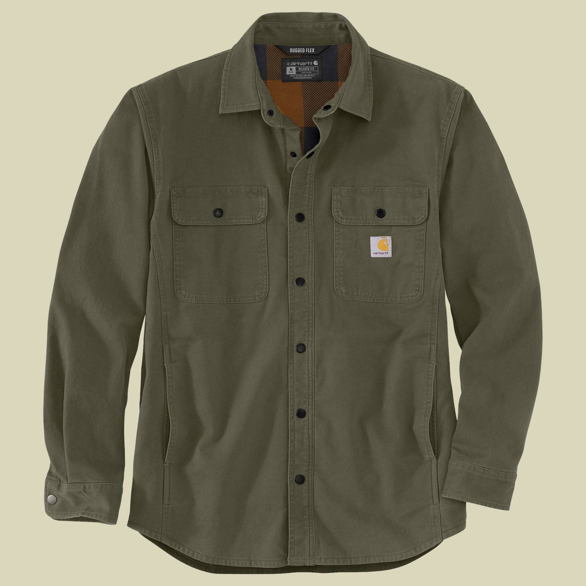 Rugged Flex Relaxed Fit Canvas Fleece-Lined Shirt L grün - basil von Carhartt