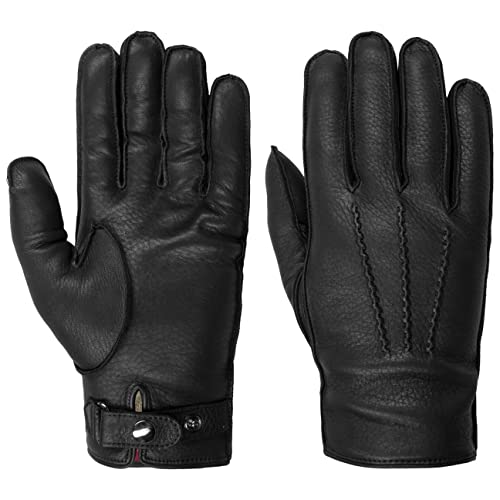 Caridei Soft Hirschleder Handschuhe Fingerhandschuhe Herrenhandschuhe Herren - Made in Italy mit Futter, Futter Winter Herbst-Winter - 9 1/2 HS schwarz von Caridei