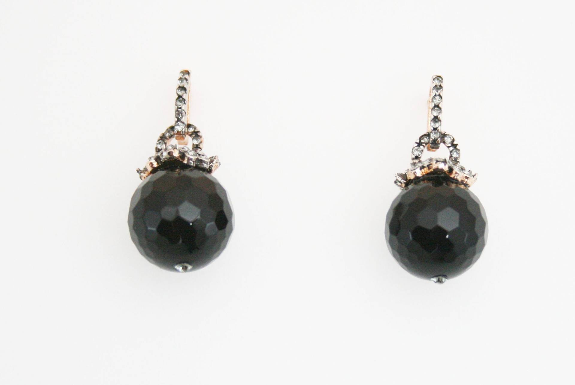 Onyx Orb-Shaped Ohrringe Rose in Vergoldetem Silber. Siehe Auch Rubin Rot Achat Und Rauchquarz Onyx Orb-Shaped Ohrringe Rose in Vergoldetem Silber. Siehe Auch Rubin Rot Achat Und Rauchquarz von CarinaJewels