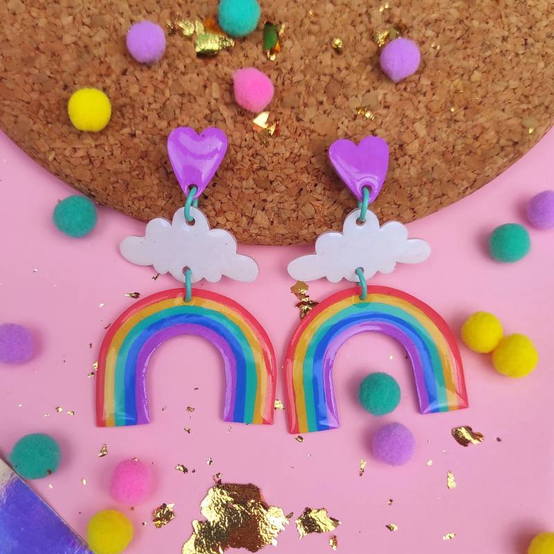 Regenbogen Liebe Ohrringe Regenbogen Liebe Ohrringe von CarinaMonSo