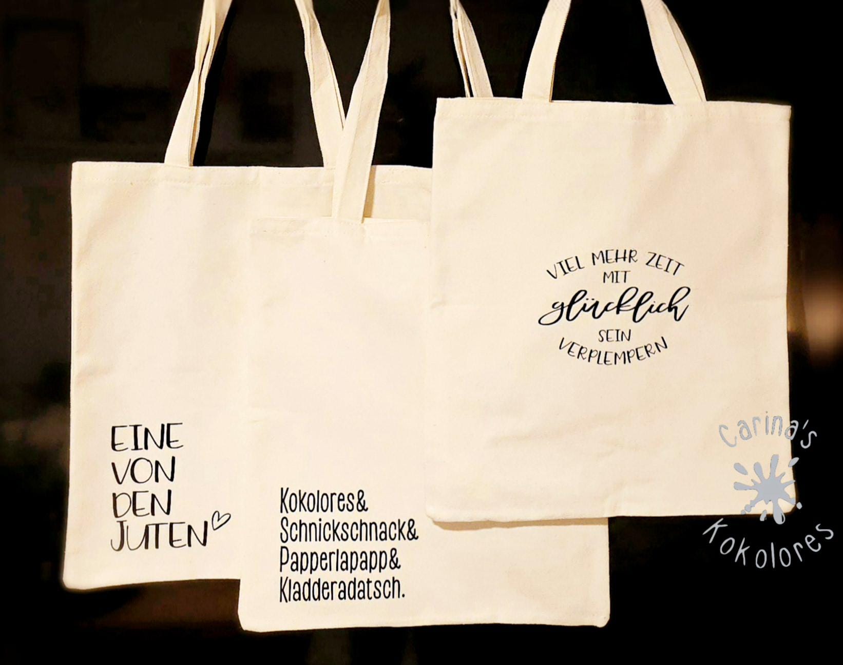 Jutebeutel Spruch Tragetasche Beutel Henkeltasche Individualisierbar Personaliert Lustig Geschenk Bedruckt Größe 34x40 Carinaskokolores von CarinasKokolores