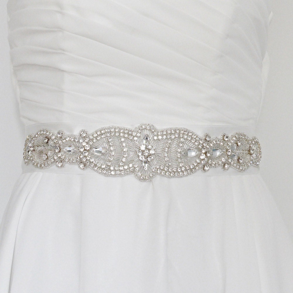 Strass-Hochzeitsgürtel Im Art-Deco-Stil, Schmuckgürtel, Strassgürtel Strass-Hochzeitsgürtel Im Art-Deco-Stil, Schmuckgürtel, Strassgürtel von CariniAccessoires