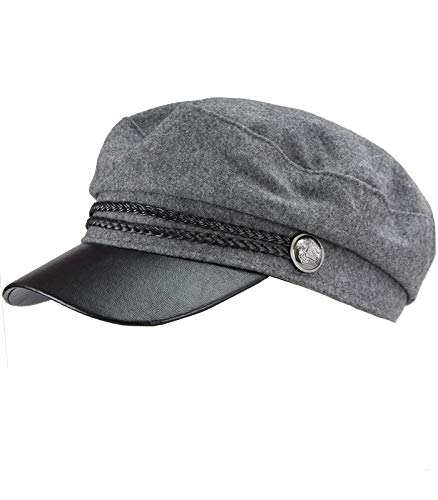 Caripe Damen Schirmmütze Newsboy Cap Ballonmütze Schiffermütze Retro Mütze bl20 (grau) von Caripe