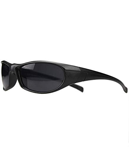 Caripe Herren Damen Sonnenbrille Verspiegelt Schwarz Motorrad Rad Fahren Sport Bikerbrille (8290 Schwarz Matt Gummiert Schwarz Getönt) von Caripe