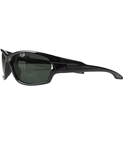 Caripe Herren Damen Sonnenbrille polarisiert schwarz Motorrad Fahrrad Sport Bikerbrille 8803 (Schwarz Grün Polarisierend) von Caripe