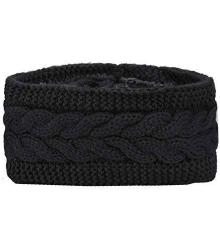 Caripe Strick Stirnband Winter Damen Fleece Innenfutter Haarband warm – A104 (schwarz) von Caripe