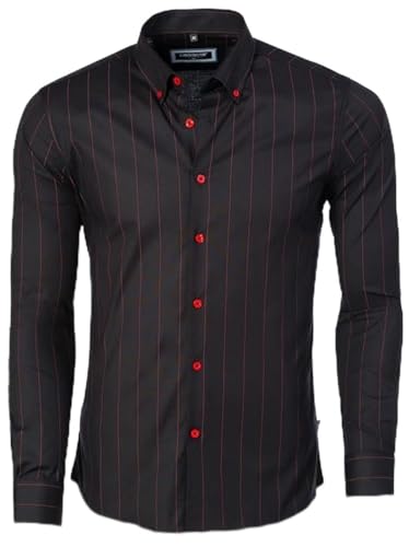 Carisma Brandneu Designer Hemd Nadelstreifen Rot L von Carisma