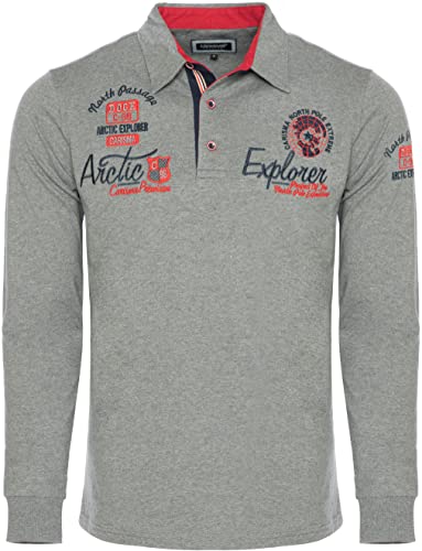 Carisma Casual Herren Longsleeve Langarmshirt Sweatshirt Poloshirt Regular Fit mit Hochwertigen Stickerei 3439 Grey 3XL von Carisma