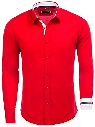 Carisma Hemd Uni mit Applikationen Rot 4XL von Carisma