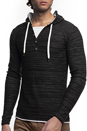 Carisma Herren Feinstrick-Pullover für Winter und Übergang ? Herren Longsleeve mit gerippten Ärmeln ? Herren Langarmshirt Rundhals-Pullover für Herren 7760 Black M von Carisma